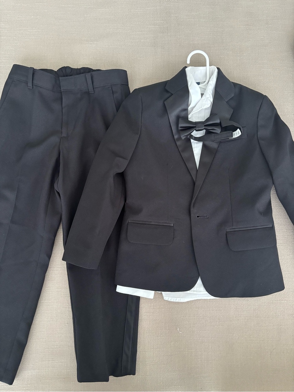 Boys Black Formal Suit Set with Bow Tie